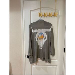 SHOW ME YOUR MUMU Easy Cardigan Ojai Bull Print Size Small Oversized Bell Sleeve
